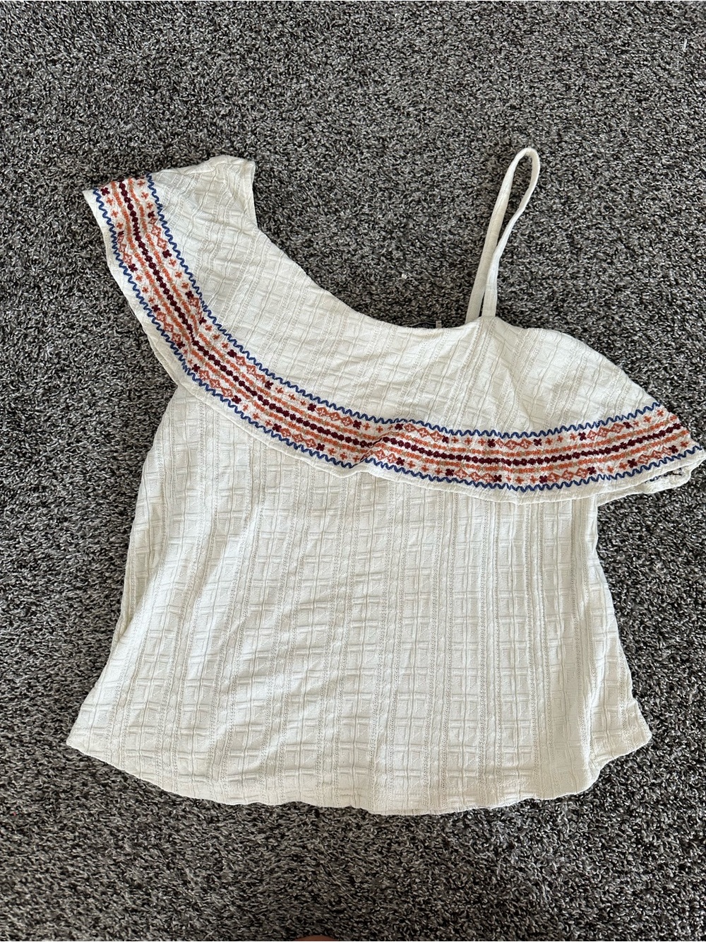 Women’s Lucky Brand Boho Top with Embroidered Trim NWT